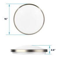 Luxrite Motion Sensor Led Flush Mount Ceiling Light, 15 Inch, 5Cct Selectable 2700K 3000K 3500K 4000K 5000K, 60S Timeout, 24W, 1800Lm, Brushed Nickel, Damp Rated, Etl Listed - Indoor And Outdoor