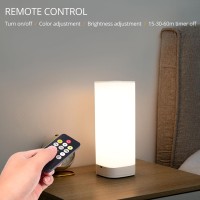 Semlos Battery Operated Led Table Lamp For Bedroom Reading Night Light With 10 Brightness 3 Colors Bedside Lamp Touch With Rem