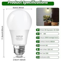 Shopled Grow Light Bulbs A19 Full Spectrum Led Grow Light Bulb 9W Plant Light Bulb 100W Equivalent E26 Base Grow Light For I