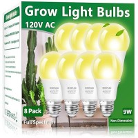 Shopled Grow Light Bulbs A19 Full Spectrum Led Grow Light Bulb 9W Plant Light Bulb 100W Equivalent E26 Base Grow Light For I