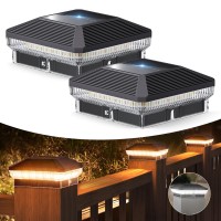 Ensli 4X4 Solar Post Lights Outdoor 2 Pack 40 Leds 30 Lumens Fence Post Solar Lights Outdoor With 3 Modes Waterproof Solar Pow