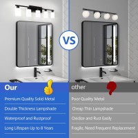 Zhizenl Bathroom Light Fixtures Over Mirror 5 Lights Matte Black Vanity Lights With White Glass And Clear Glass Lampshade Mode