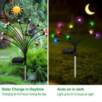 Solar Garden Lights Outdoor, 2 Pack 20 Led Solar Firefly Lights Waterproof, Sway By Wind, Solar Swaying Light For Yard Patio Backyard Garden Planter Flower Bed Pathway Outdoor Decoration (Multicolor)