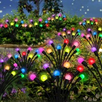 Solar Garden Lights Outdoor, 2 Pack 20 Led Solar Firefly Lights Waterproof, Sway By Wind, Solar Swaying Light For Yard Patio Backyard Garden Planter Flower Bed Pathway Outdoor Decoration (Multicolor)