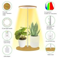 Plant Grow Light For Indoor Plant Bamboo Mini Led Grow Light Garden Height Adjustable Automatic Timer With 81216 Hours