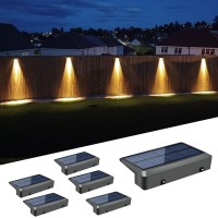 Solar Fence Lights Outdoor Outdoor Waterproof Led 6 Pack Solar Powered Wall Light For Outside Fence Post Deck Railing Pool Step