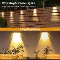 Solar Fence Lights Outdoor Outdoor Waterproof Led 6 Pack Solar Powered Wall Light For Outside Fence Post Deck Railing Pool Step