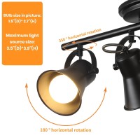 Keesfu 4Light Led Track Lighting Kit Black Semi Flush Mount Ceiling Light Dimmable With Remote Control Modern Accent Lighting F