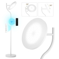 Pesrae 36W3600Lm Led Torchiere Bright Standing Lamp For Living Room Rotatable Tall Lamp With Remote Control Stepless Color Te