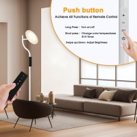 Pesrae 36W3600Lm Led Torchiere Bright Standing Lamp For Living Room Rotatable Tall Lamp With Remote Control Stepless Color Te