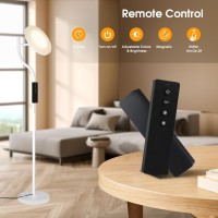 Pesrae 36W3600Lm Led Torchiere Bright Standing Lamp For Living Room Rotatable Tall Lamp With Remote Control Stepless Color Te