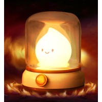 Bandiancy Ghost Campfire Night Light For Adult Cute Flameless Kerosene Lamp Rechargeable Portables Camping Light Halloween Ch