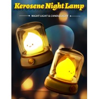 Bandiancy Ghost Campfire Night Light For Adult Cute Flameless Kerosene Lamp Rechargeable Portables Camping Light Halloween Ch