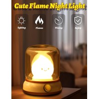 Bandiancy Ghost Campfire Night Light For Adult Cute Flameless Kerosene Lamp Rechargeable Portables Camping Light Halloween Ch