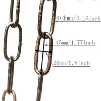 Cufeal 6Ft Aged Bronze Finish Lighting Chain Industrial Style Deco Chain 4Mm