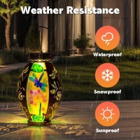 Vewogarden Dragonfly Solar Lanterns Outdoor Waterproof Hanging Solar Lantern Decorative Outdoor Led Lantern Lights For Patio Yar