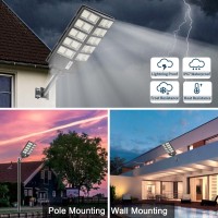 Waitscher Solar Flood Light 4000W Outdoor Waterproof Motion Sensor Street Light With App Dusk To Dawn 450000Lm