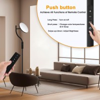 Pesrae 36W3600Lm Led Torchiere Super Bright Standing Lamp For Living Room Rotatable Tall Lamp With Remote Control Stepless Co