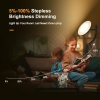 Pesrae 36W3600Lm Led Torchiere Super Bright Standing Lamp For Living Room Rotatable Tall Lamp With Remote Control Stepless Co