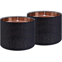 Goso Black Lamp Shades Set Of 2 Drum Lampshades With Laser Drilling Design Medium Lampshade 13 Top X 13 Bottom X 10 High