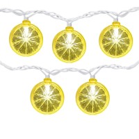 Goothy Lemon String Lights Plug In 85Ft Outdoor Fairy Decorations String Lights With 10 Led Yellow Lemon Slice Lights Hanging