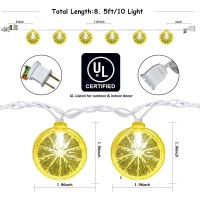 Goothy Lemon String Lights Plug In 85Ft Outdoor Fairy Decorations String Lights With 10 Led Yellow Lemon Slice Lights Hanging