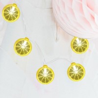 Goothy Lemon String Lights Plug In 85Ft Outdoor Fairy Decorations String Lights With 10 Led Yellow Lemon Slice Lights Hanging