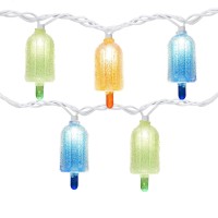 Tropical Beach Themed Led Popsicle String Lights 85Ft Summer Novelty Decorations Lights With 10 Multicolor Ice Cream Lights Pl