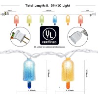 Tropical Beach Themed Led Popsicle String Lights 85Ft Summer Novelty Decorations Lights With 10 Multicolor Ice Cream Lights Pl