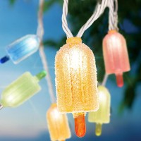 Tropical Beach Themed Led Popsicle String Lights 85Ft Summer Novelty Decorations Lights With 10 Multicolor Ice Cream Lights Pl