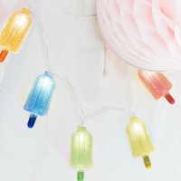 Tropical Beach Themed Led Popsicle String Lights 85Ft Summer Novelty Decorations Lights With 10 Multicolor Ice Cream Lights Pl