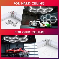 Brillihood Led Hexagon Garage Lights 6 Pack Car Garage Light Tubes 48W 5760Lm 6500K Super Bright Car Detailing Ceiling Led