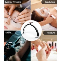 Yayusi Half Moon Light For Nail Desk With Phone Holder 29In 40W Nail Tech Light Nail Table Lamp With Wire Controller Remote