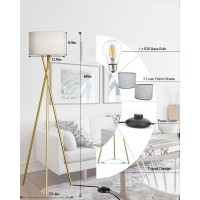 Lightdot Tripod Floor Lamp Modern Floor Lamp For Living Room Standing Lamp With Linen Shade E26 Bulb Included 66 Tall Floo