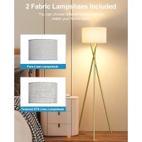 Lightdot Tripod Floor Lamp Modern Floor Lamp For Living Room Standing Lamp With Linen Shade E26 Bulb Included 66 Tall Floo