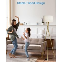 Lightdot Tripod Floor Lamp Modern Floor Lamp For Living Room Standing Lamp With Linen Shade E26 Bulb Included 66 Tall Floo