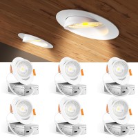 Amico 6 Pack 4 Inch 5Cct Gimbal Led Recessed Lighting 36090 Adjustable Eyeball Directional Downlight Dimmable 2700K3000K35