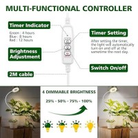 Lordem Grow Light Full Spectrum Pot Clip Led Plant Growth Light With Auto Onoff Timer 4812H Plant Lamp With 360Rotatable Goos