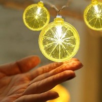 Lemon String Lights 85Ft Summer Patio String Lights With 10 Led Yellow Lemon Slice Lights Hanging Waterproof Connectable Outd