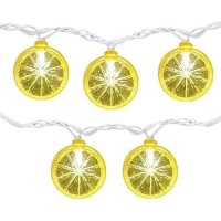 Lemon String Lights 85Ft Summer Patio String Lights With 10 Led Yellow Lemon Slice Lights Hanging Waterproof Connectable Outd