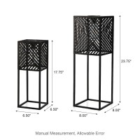 Outdoor Solar Powered Floor Lamp 2 Piece Different Size Modern Outdoor Decor Lanterns With Edison Bulbs Waterproof Solar Light For Patio,Pool, Lawn, Porch, Garden