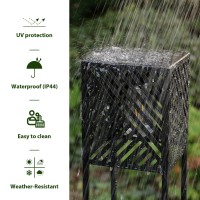 Outdoor Solar Powered Floor Lamp 2 Piece Different Size Modern Outdoor Decor Lanterns With Edison Bulbs Waterproof Solar Light For Patio,Pool, Lawn, Porch, Garden