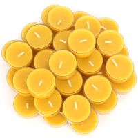 Capaniel 36 Packs Beeswax Tealight Candles 4 Hour Burn Time Pure Beeswax Candles Burn Evenly And Clean Beeswax Candles Bulk S