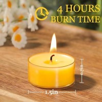 Capaniel 36 Packs Beeswax Tealight Candles 4 Hour Burn Time Pure Beeswax Candles Burn Evenly And Clean Beeswax Candles Bulk S