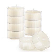 9Pcs Pure White Beeswax Tealight Candles Natural Scent Clear Cup