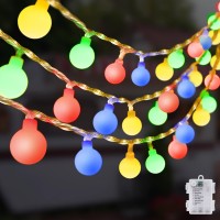 Knonew Battery Operated String Lights Indoor Bedroom 20Ft 60Led Globe Fairy Lights With Timer 8 Modes Cluster Lights For Outdoor