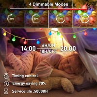 Knonew Battery Operated String Lights Indoor Bedroom 20Ft 60Led Globe Fairy Lights With Timer 8 Modes Cluster Lights For Outdoor