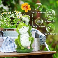 Gigalumi Solar Garden Statues Loving Frog Garden Decor Figurine Lights For Outside Yard Decorations Outdoor Patio Decor Garden