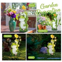 Gigalumi Solar Garden Statues Loving Frog Garden Decor Figurine Lights For Outside Yard Decorations Outdoor Patio Decor Garden