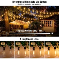 Litogo 42Ft Outdoor String Lights, Led Patio Lights Waterproof With 15+1 St38 Edison Bulbs Shatterproof,2700K Warm White Hanging Outside Lights For Backyard Deck Party Garden Bistro Tent